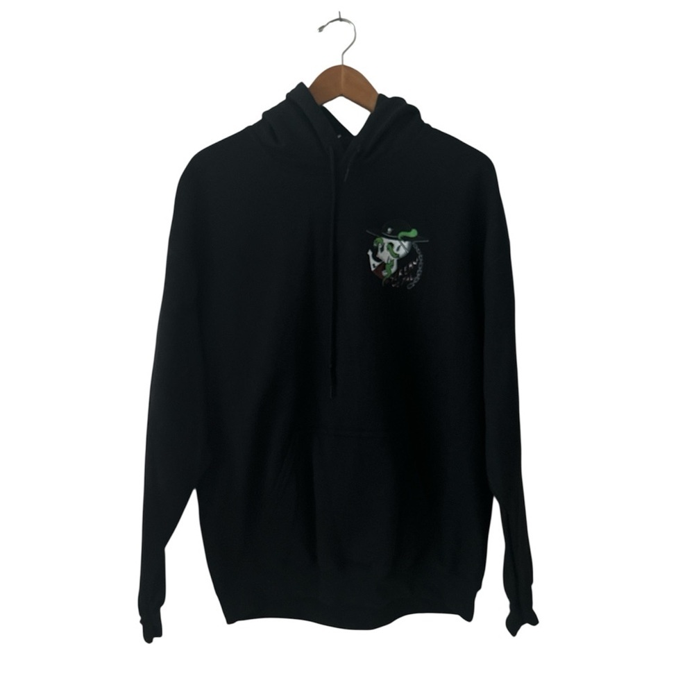 Gildan Black Graphic Kangaroo Pocket Hoodie sz L